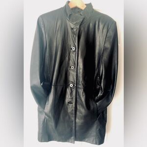 Anne Klein Leather Black Jacket Women’s Sz. Small